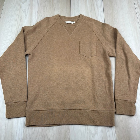 Suitsupply Crewneck Chest Pocket Pullover Sweatshirt Brown Mens Size M Medium - Picture 2 of 11